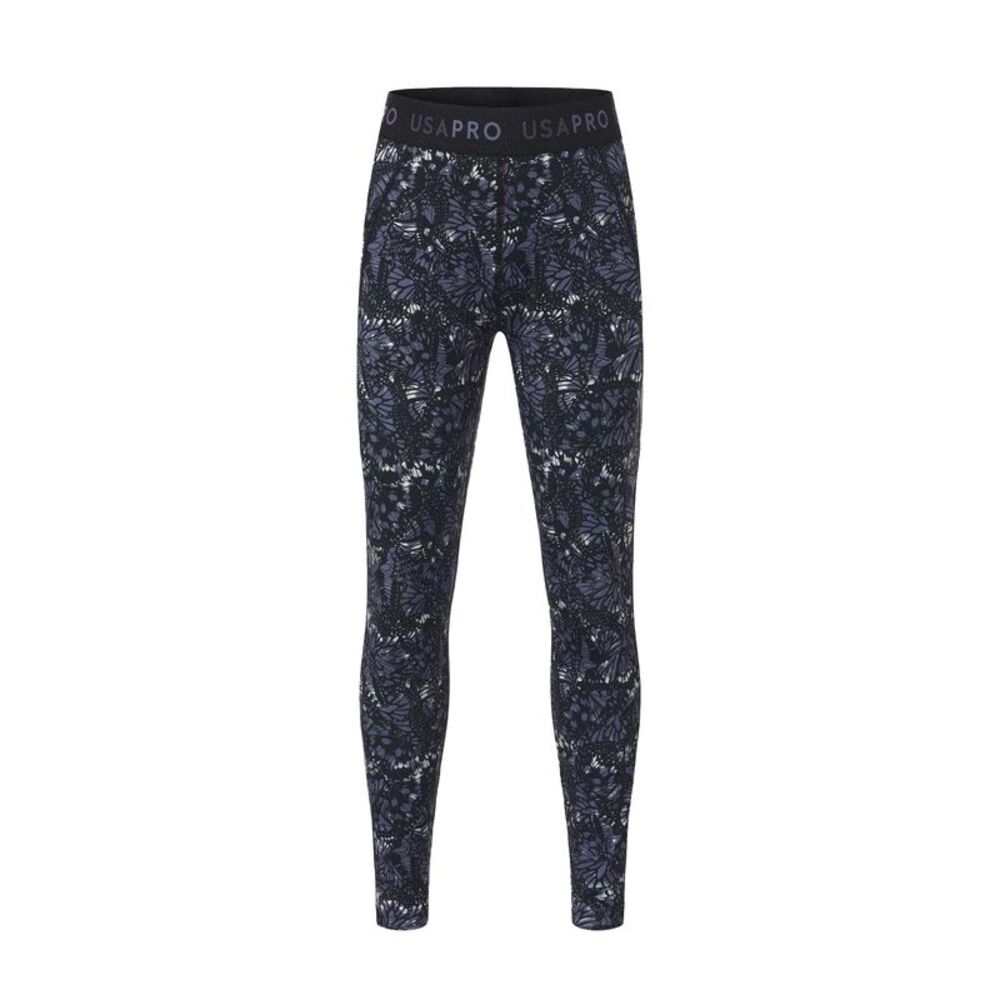 USA Pro Girls Plain Leggings / Black
